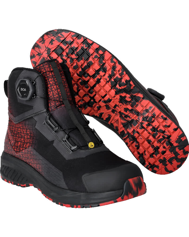 Mascot Footwear Accelerate Veiligheidsschoenen F1502-909 hoog S3S E A PS WPA SR FO BOA Fit System zwart-signaalrood(09202)
