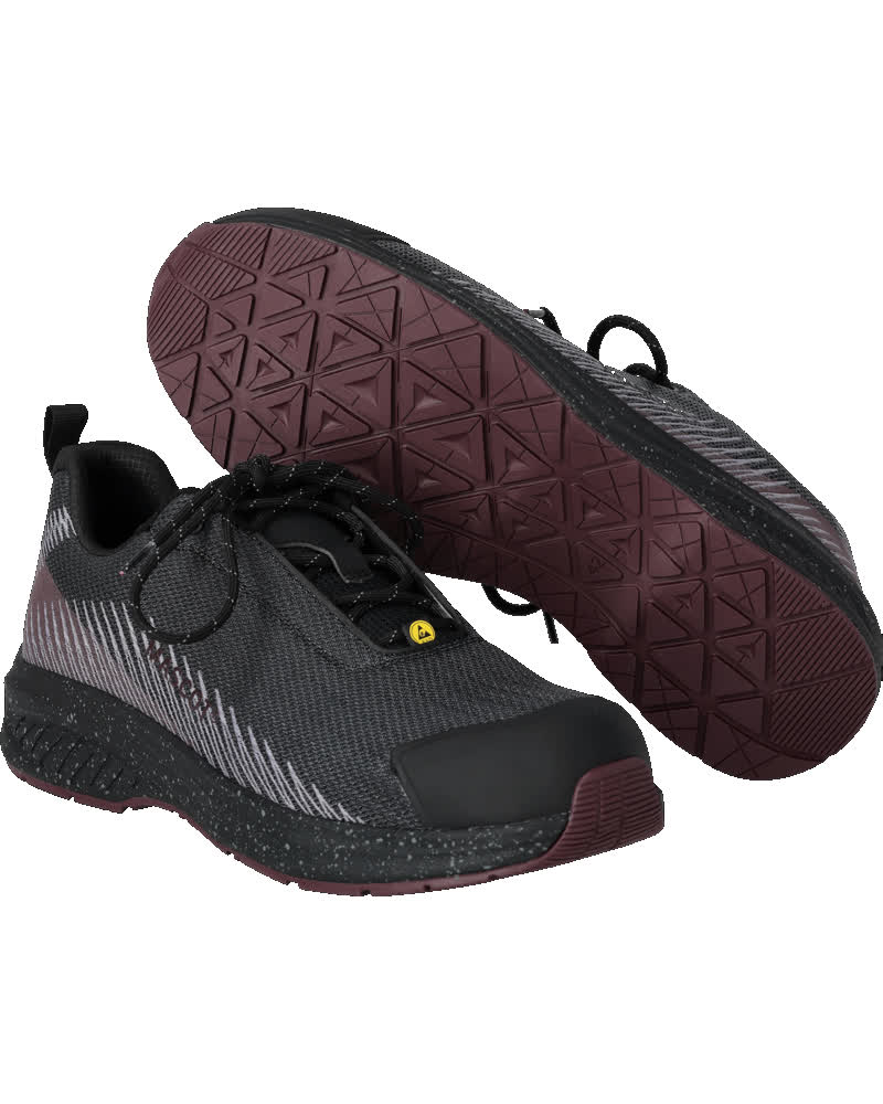 Mascot Footwear Customized Veiligheidsschoenen F1600-909 S1PS laag steengrijs-bordeauxrood(8922)