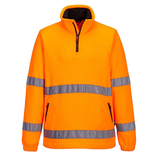 Portwest Fleece lijn Hoge zichtbaarheid Jack F302 Hi-Vis 1/2 Zip Fleece oranje(OR)