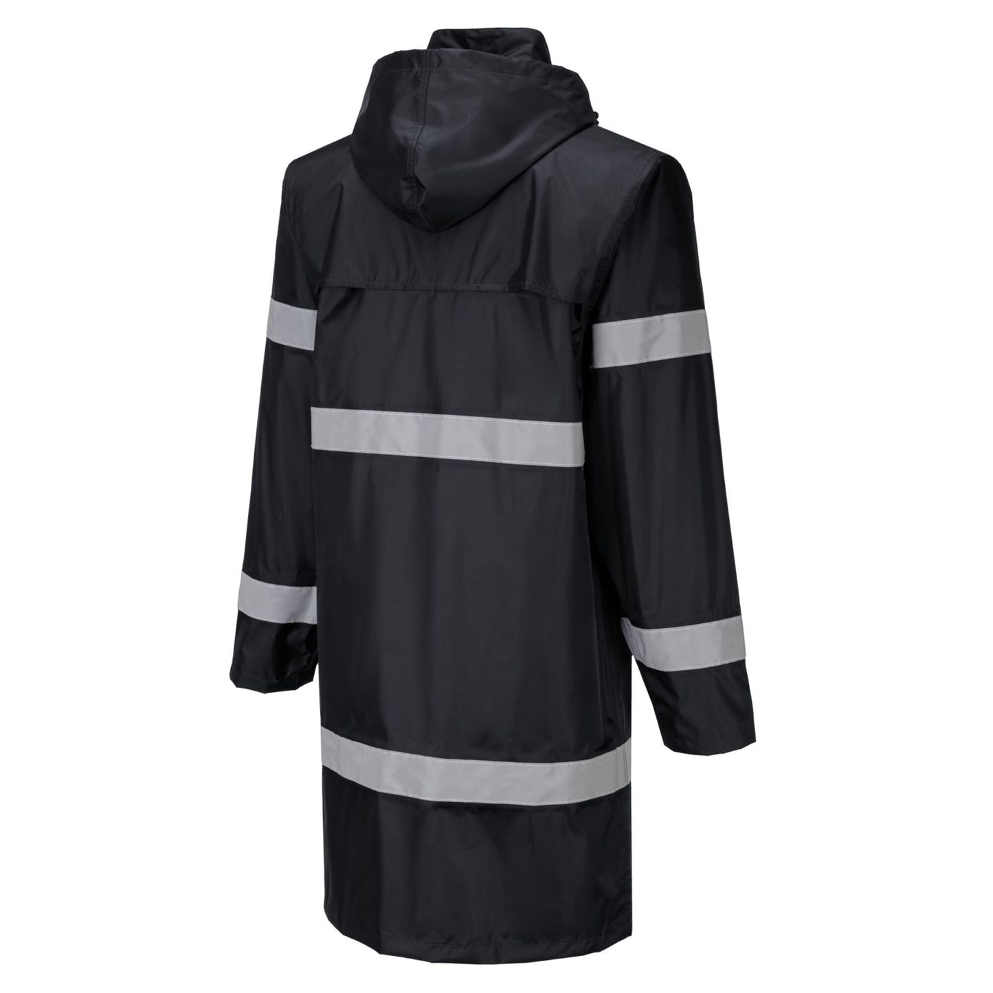 Portwest Iona Regenkleding Verbeterde Zichtbaarheid Regenjas F437 100cm zwart(BK)