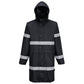 Portwest Iona Regenkleding Verbeterde Zichtbaarheid Regenjas F437 100cm zwart(BK)