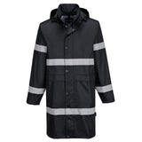Portwest Iona Regenkleding Verbeterde Zichtbaarheid Regenjas F437 100cm zwart(BK)