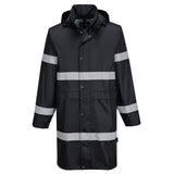 Portwest Iona Regenkleding Verbeterde Zichtbaarheid Regenjas F437 100cm zwart(BK)