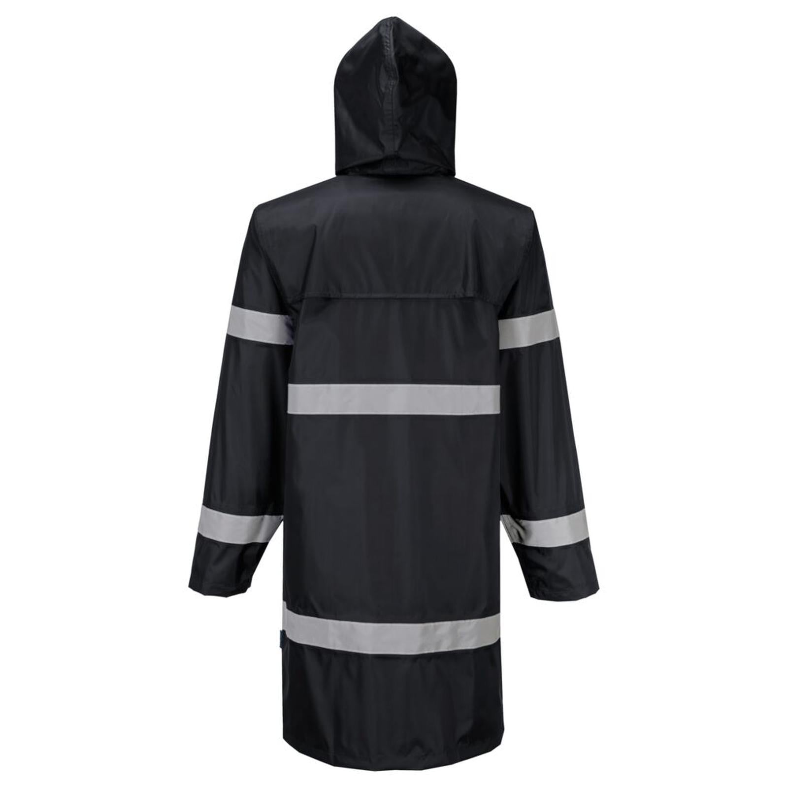 Portwest Iona Regenkleding Verbeterde Zichtbaarheid Regenjas F437 100cm zwart(BK)
