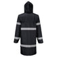 Portwest Iona Regenkleding Verbeterde Zichtbaarheid Regenjas F437 100cm zwart(BK)