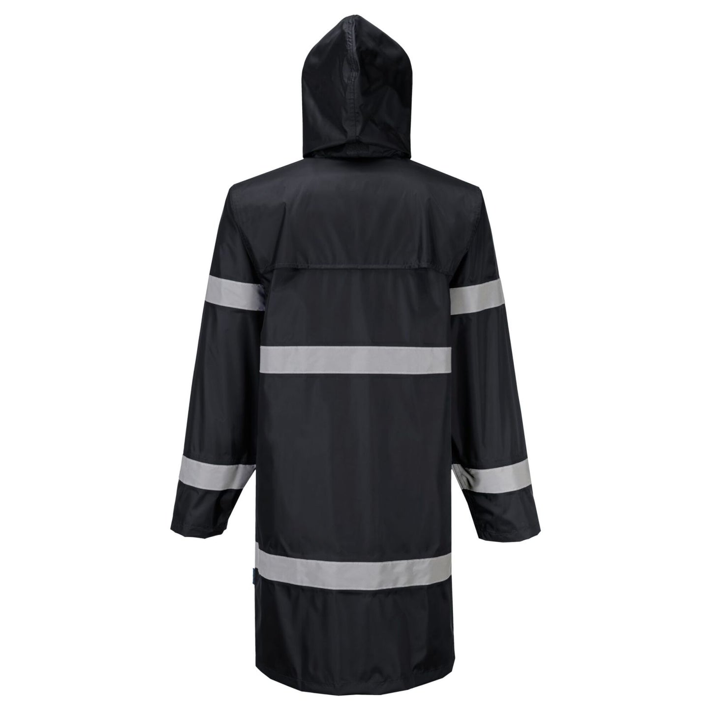 Portwest Iona Regenkleding Verbeterde Zichtbaarheid Regenjas F437 100cm zwart(BK)