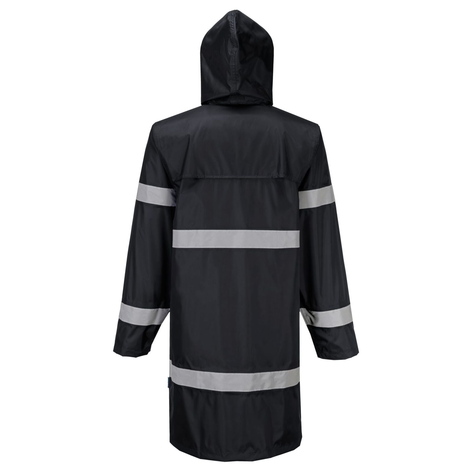 Portwest Iona Regenkleding Verbeterde Zichtbaarheid Regenjas F437 100cm zwart(BK)