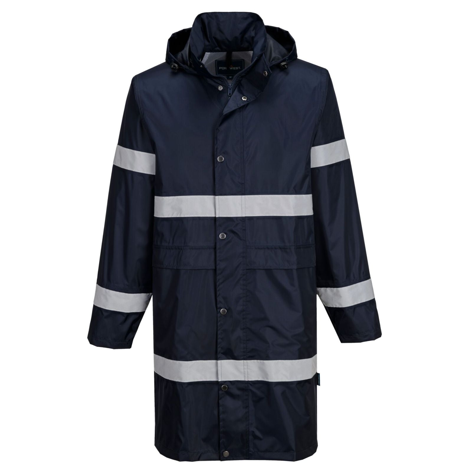 Portwest Iona Regenkleding Verbeterde Zichtbaarheid Regenjas F437 100cm donker marineblauw(NV)