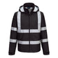 Portwest Iona Regenkleding Verbeterde Zichtbaarheid Regenjack F442 Enhanced lichtgewicht opvouwbaar zwart(BK)