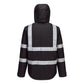 Portwest Iona Regenkleding Verbeterde Zichtbaarheid Regenjack F442 Enhanced lichtgewicht opvouwbaar zwart(BK)