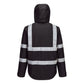 Portwest Iona Regenkleding Verbeterde Zichtbaarheid Regenjack F442 Enhanced lichtgewicht opvouwbaar zwart(BK)