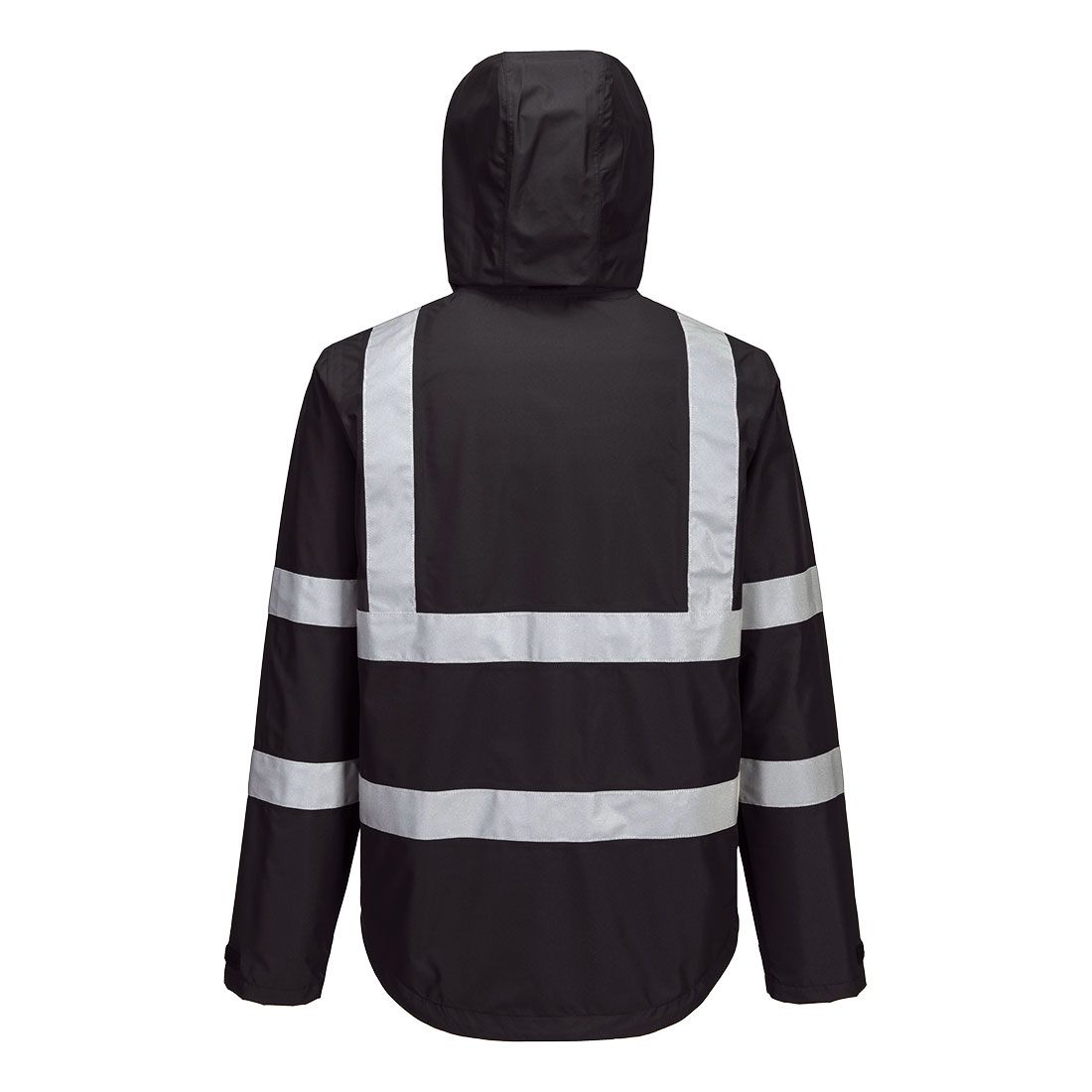 Portwest Iona Regenkleding Verbeterde Zichtbaarheid Regenjack F442 Enhanced lichtgewicht opvouwbaar zwart(BK)