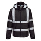 Portwest Iona Regenkleding Verbeterde Zichtbaarheid Regenjack F442 Enhanced lichtgewicht opvouwbaar zwart(BK)