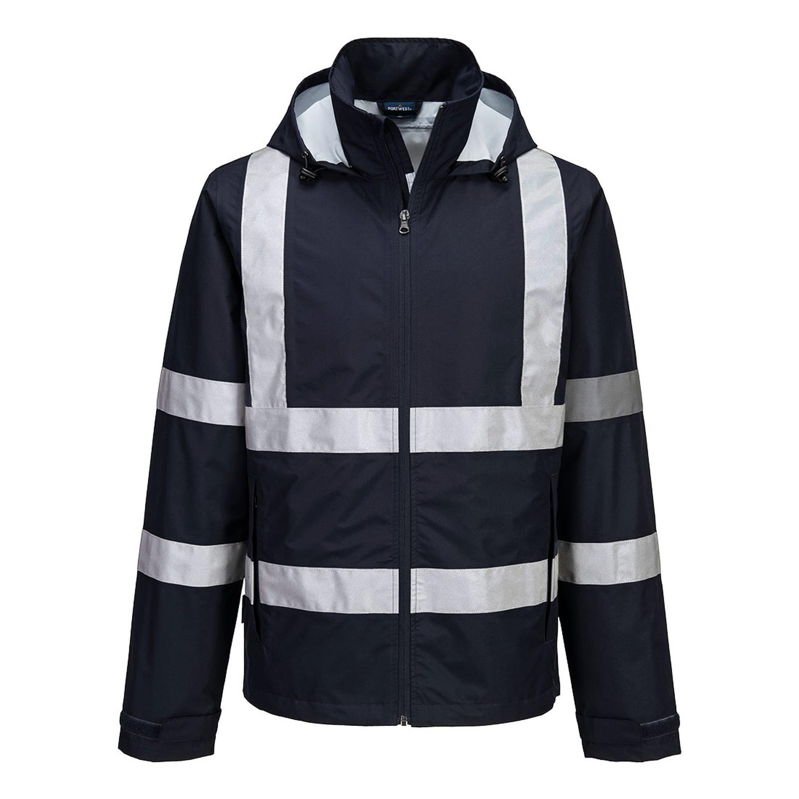 Portwest Iona Regenkleding Verbeterde Zichtbaarheid Regenjack F442 Enhanced lichtgewicht opvouwbaar donker marineblauw(DN)