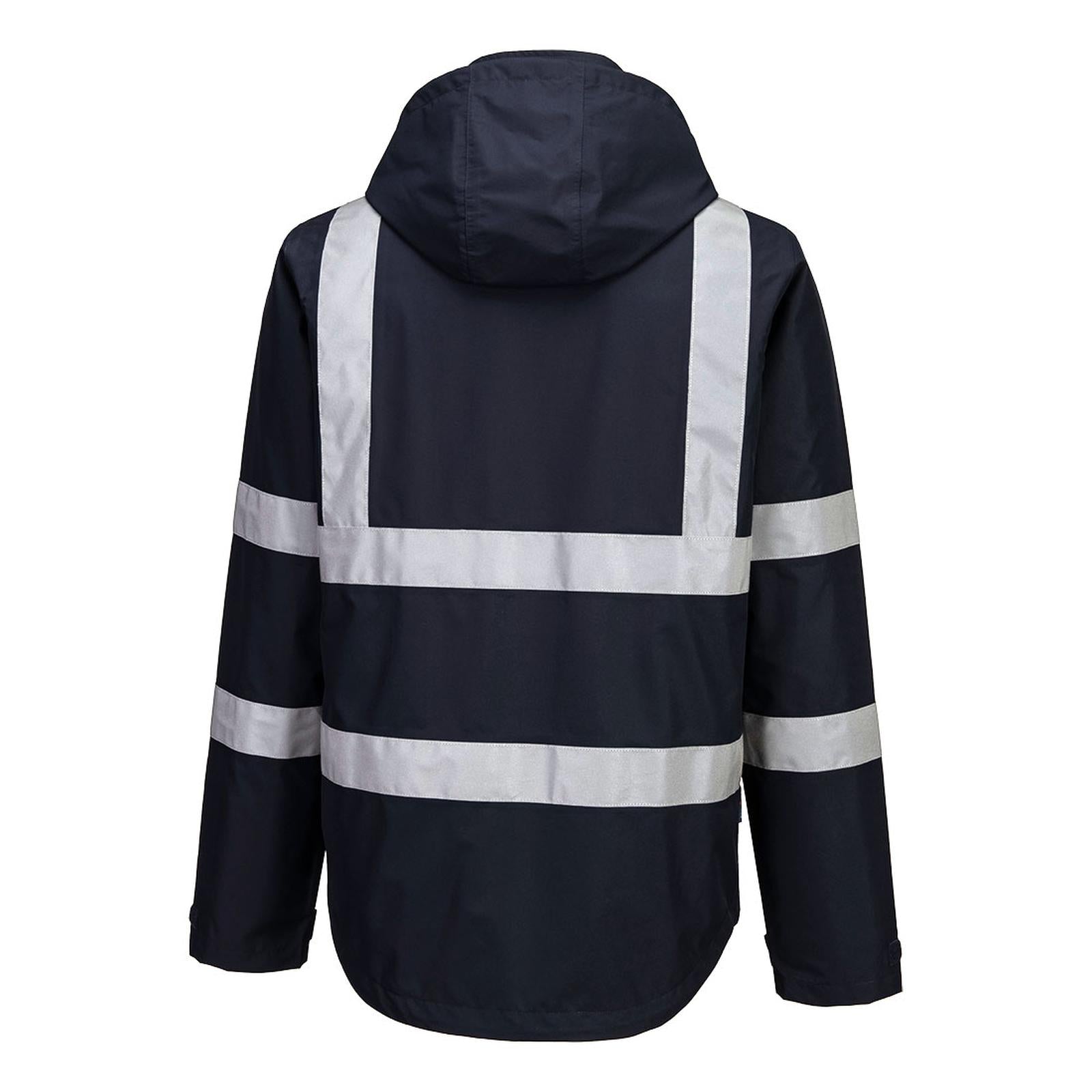 Portwest Iona Regenkleding Verbeterde Zichtbaarheid Regenjack F442 Enhanced lichtgewicht opvouwbaar donker marineblauw(DN)