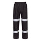 Portwest Iona Regenkleding Verbeterde Zichtbaarheid Regenbroek F443 Enhanced lichtgewicht opvouwbaar zwart(BK)