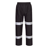 Portwest Iona Regenkleding Verbeterde Zichtbaarheid Regenbroek F443 Enhanced lichtgewicht opvouwbaar zwart(BK)