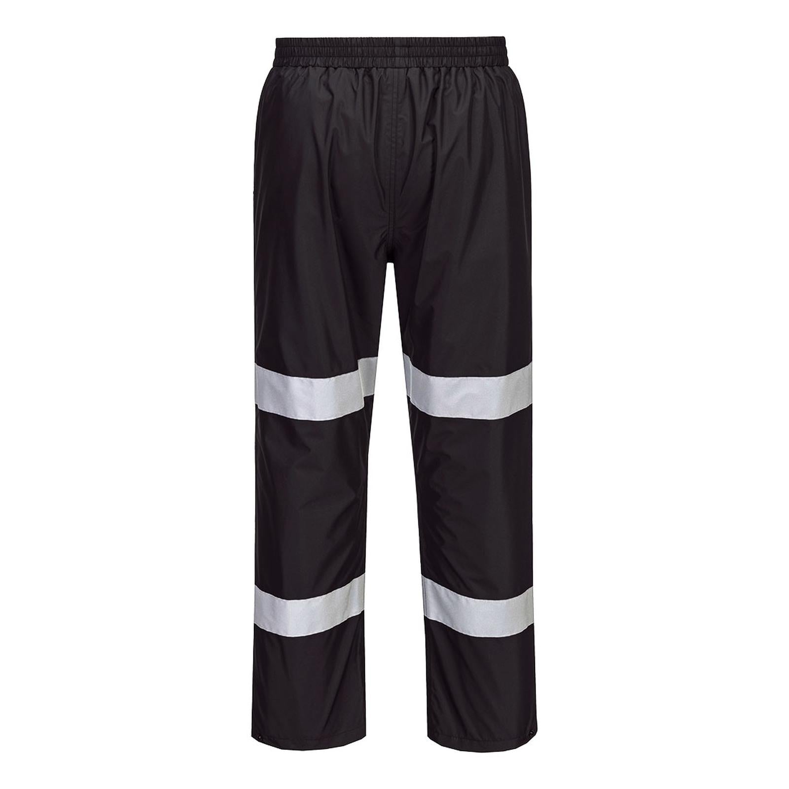 Portwest Iona Regenkleding Verbeterde Zichtbaarheid Regenbroek F443 Enhanced lichtgewicht opvouwbaar zwart(BK)