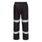Portwest Iona Regenkleding Verbeterde Zichtbaarheid Regenbroek F443 Enhanced lichtgewicht opvouwbaar zwart(BK)