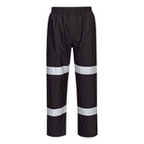 Portwest Iona Regenkleding Verbeterde Zichtbaarheid Regenbroek F443 Enhanced lichtgewicht opvouwbaar zwart(BK)