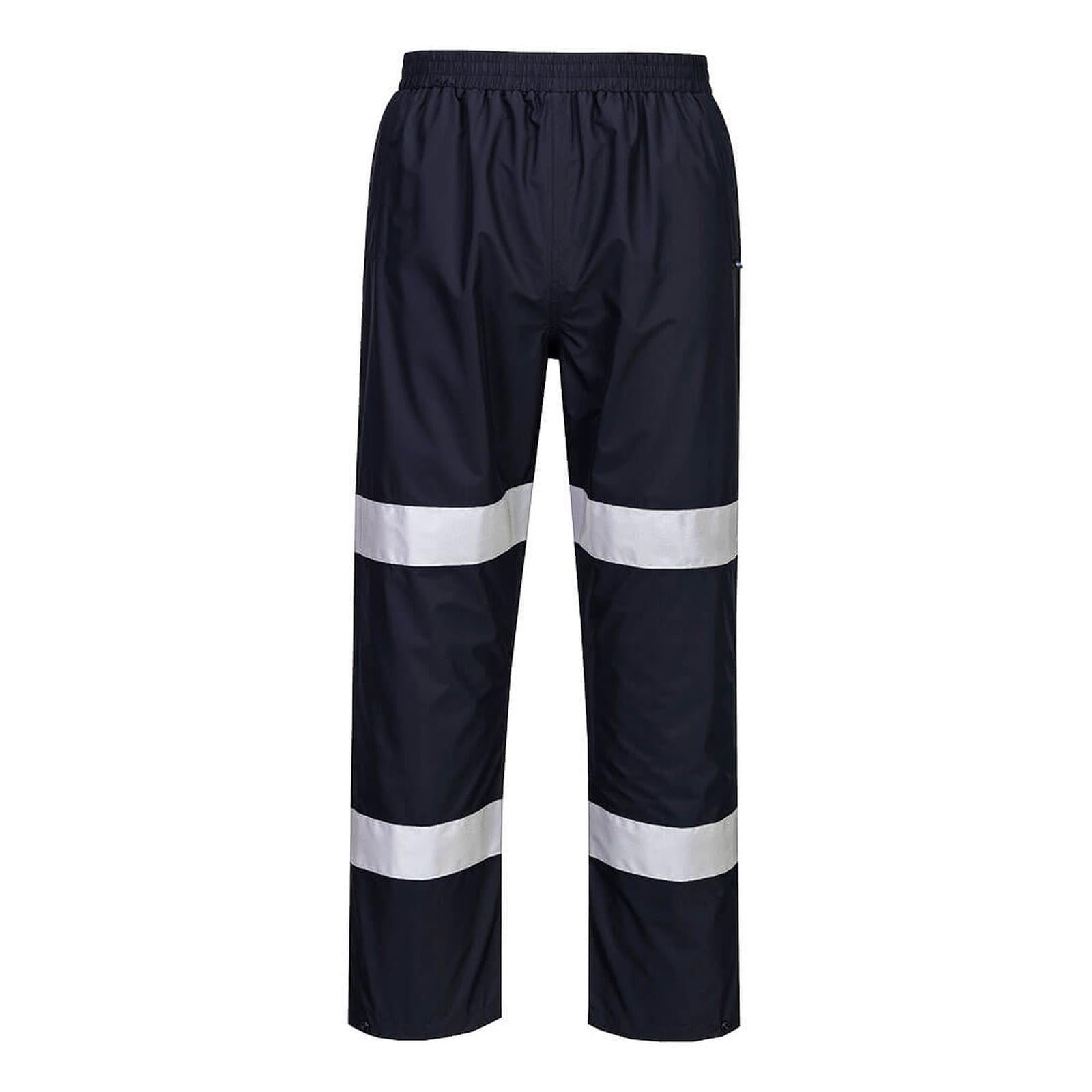 Portwest Iona Regenkleding Verbeterde Zichtbaarheid Regenbroek F443 Enhanced lichtgewicht opvouwbaar donker marineblauw(DN)