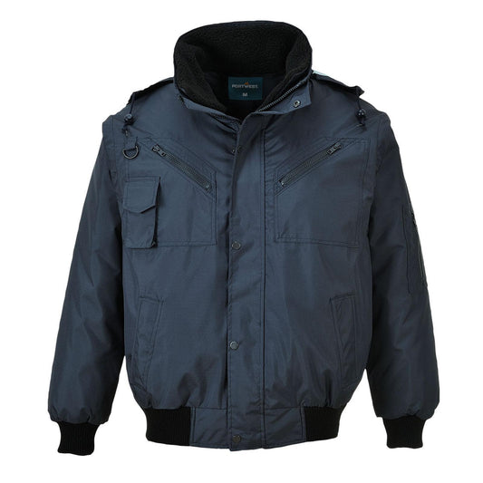 Portwest Klassieke Regenkleding Bescherming Tegen Alle Weersomstandigheden bomberjack F465 4-in-1 donker marineblauw(NV)