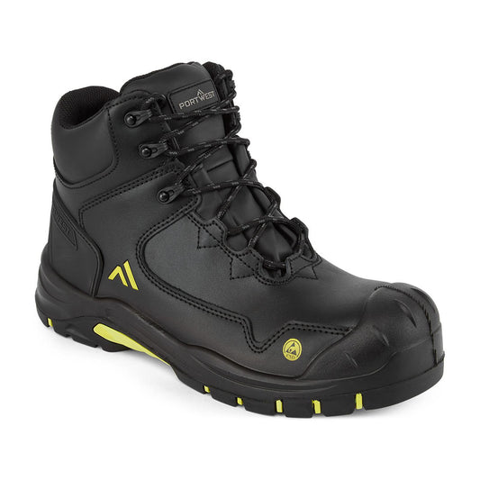 Portwest FX2 Apex Schoenen FC18 Composiet mid S3S ESD HRO SR SC FO zwart-geel(BK)