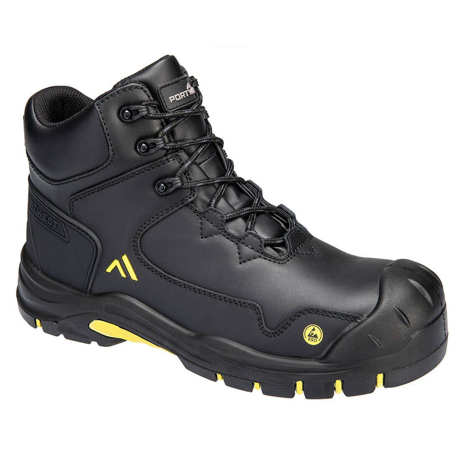 Portwest FX2 Apex Schoenen FC18 Composiet mid S3S ESD HRO SR SC FO zwart-geel(BK)