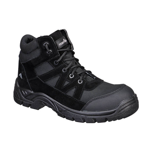 Portwest Composite Lite Voetbescherming Veiligheidschoenen FC20 Composiet Textile Suede Enkel S1PL SR FO. zwart(BK)