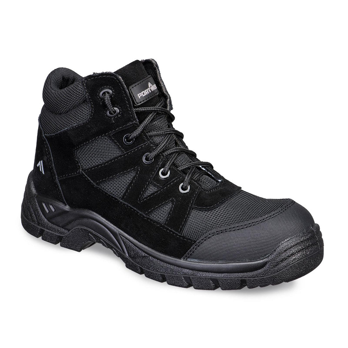 Portwest Composite Lite Voetbescherming Veiligheidschoenen FC20 Composiet Textile Suede Enkel S1PL SR FO. zwart(BK)