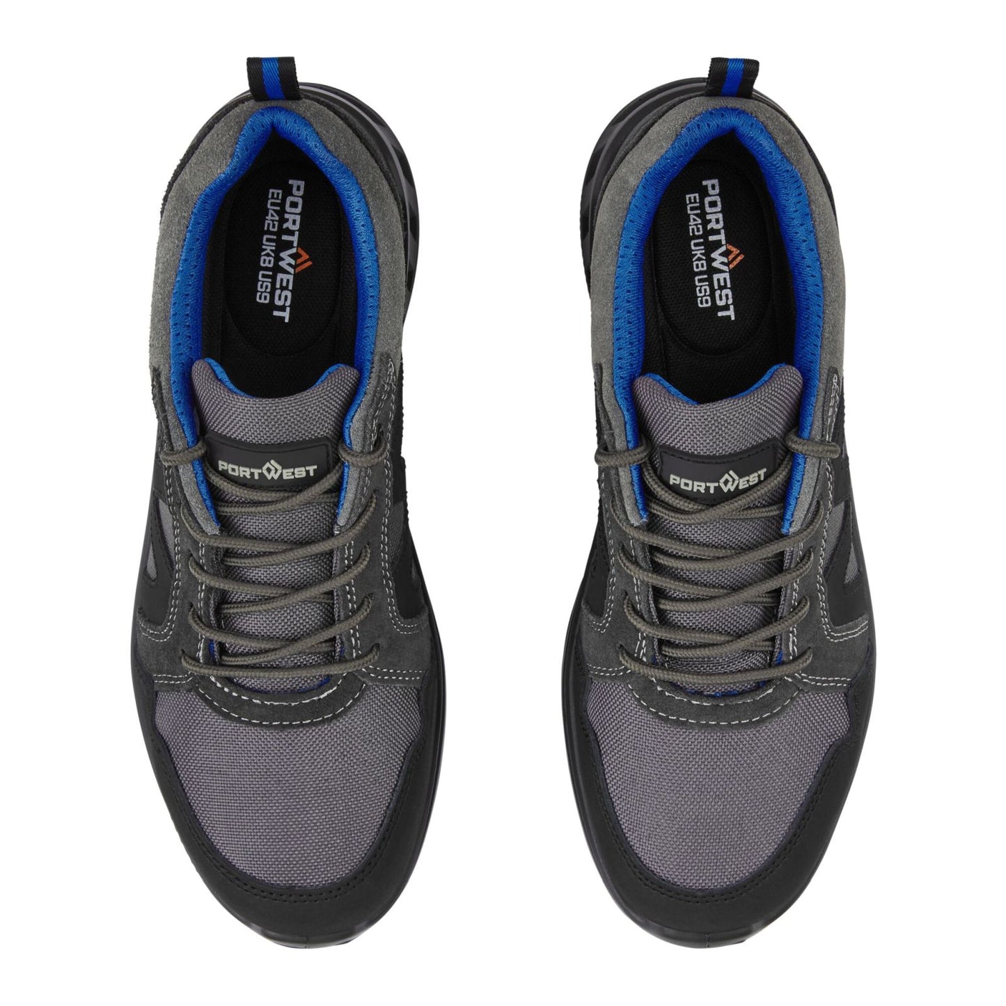 Portwest Composite Lite Voetbescherming Veiligheidschoenen FC23 Composiet Textile & Suede Trainer S1PS SR FO zwart-blauw(BK)