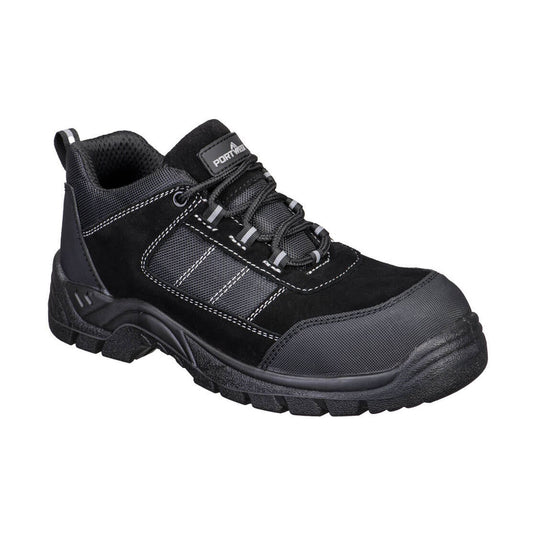 Portwest Composite Lite Voetbescherming Veiligheidschoenen FC24 Composiet Textile Suede Low Shoe S1 SR FO zwart(BK)