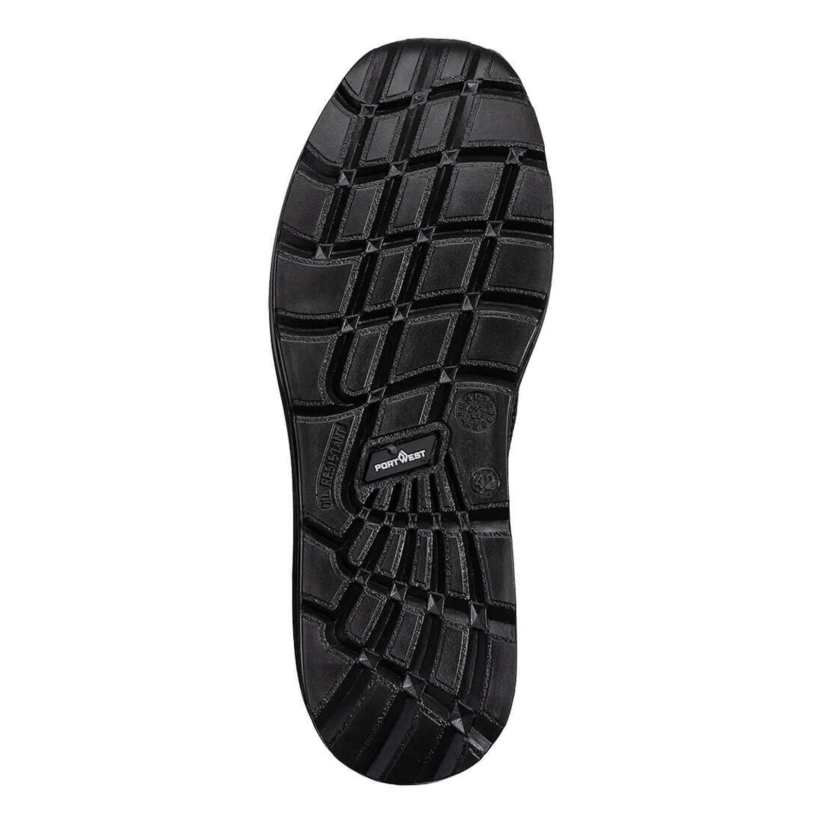 Portwest CompositeLite ESD Voetbescherming Schoen FC32 trainer composiet textiel laag S1PS ESD SR FO zwart-zoomgrijs(BZ)