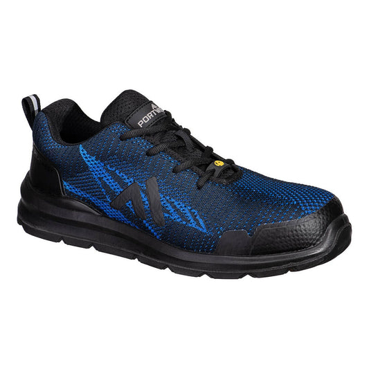 Portwest CompositeLite ESD Voetbescherming Schoen FC32 trainer composiet textiel laag S1PS ESD SR FO marineblauw-koningsblauw(NR)