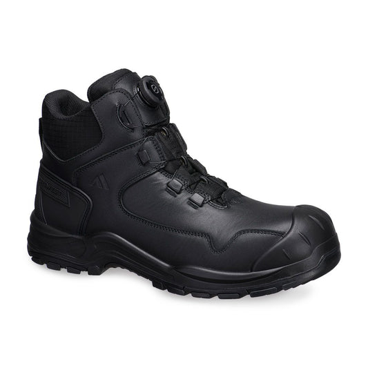 Portwest Draadvetersysteem Voetbescherming Enkellaars FC38 composiet leder S3S HRO SR FO SC zwart(BK)
