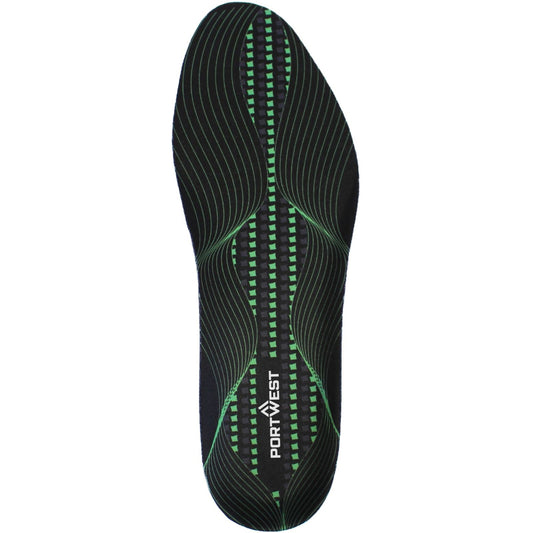 Portwest Inlegzolen FC82 Gel-demping zwart-groen(BG)