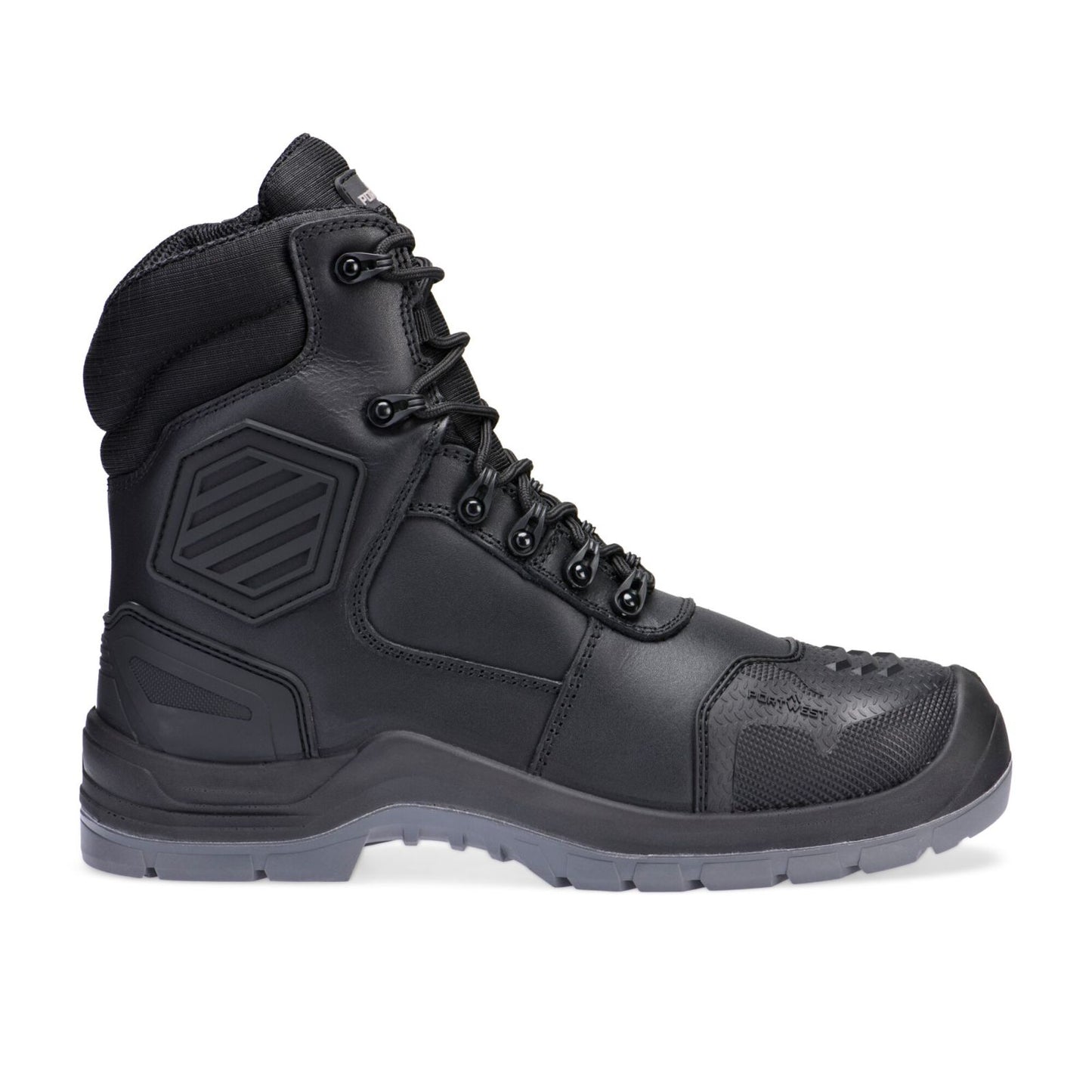 Portwest Composite Lite Voetbescherming Schoen FD25 samengesteld leder halfhoog S7L HRO M CI LG SC AN SR FO zwart(BK)