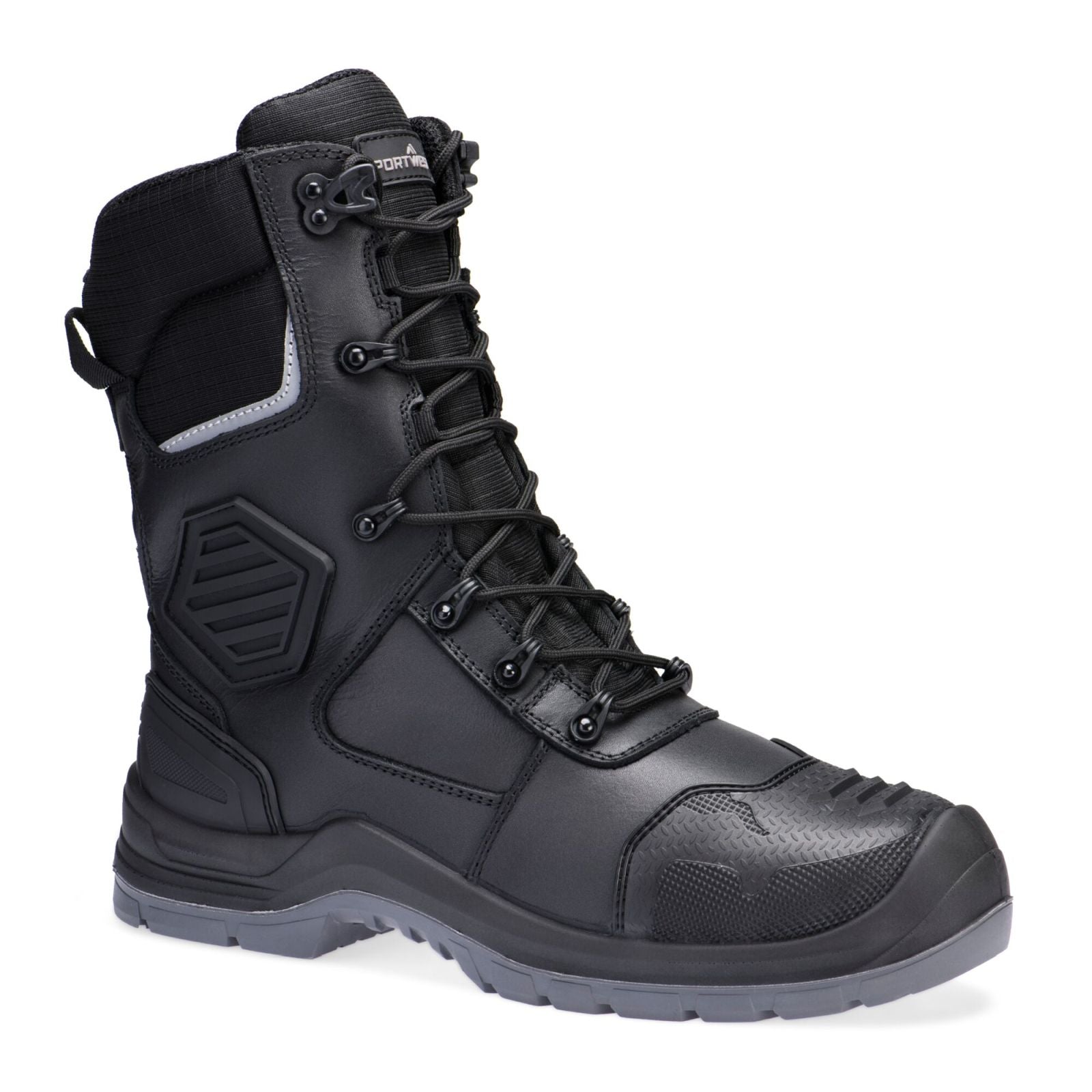 Portwest Composite Lite Voetbescherming Schoen FD26 samengesteld leder hoog S7L HRO M CI LG SC AN SR FO zwart(BK)