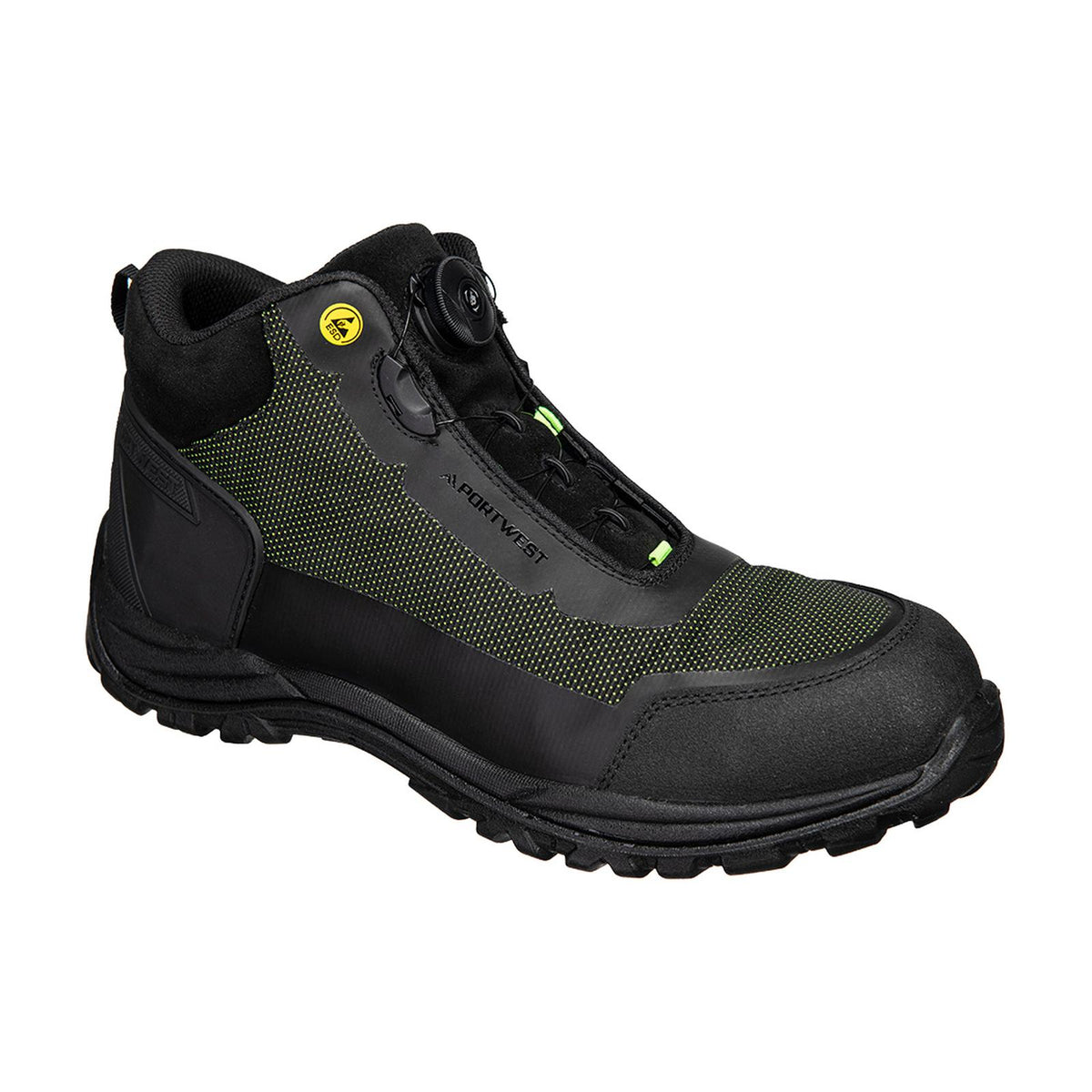 Portwest FX2 Girder Schoenen FE04 Composite Mid S3S ESD SR FO zwart-groen(BG)