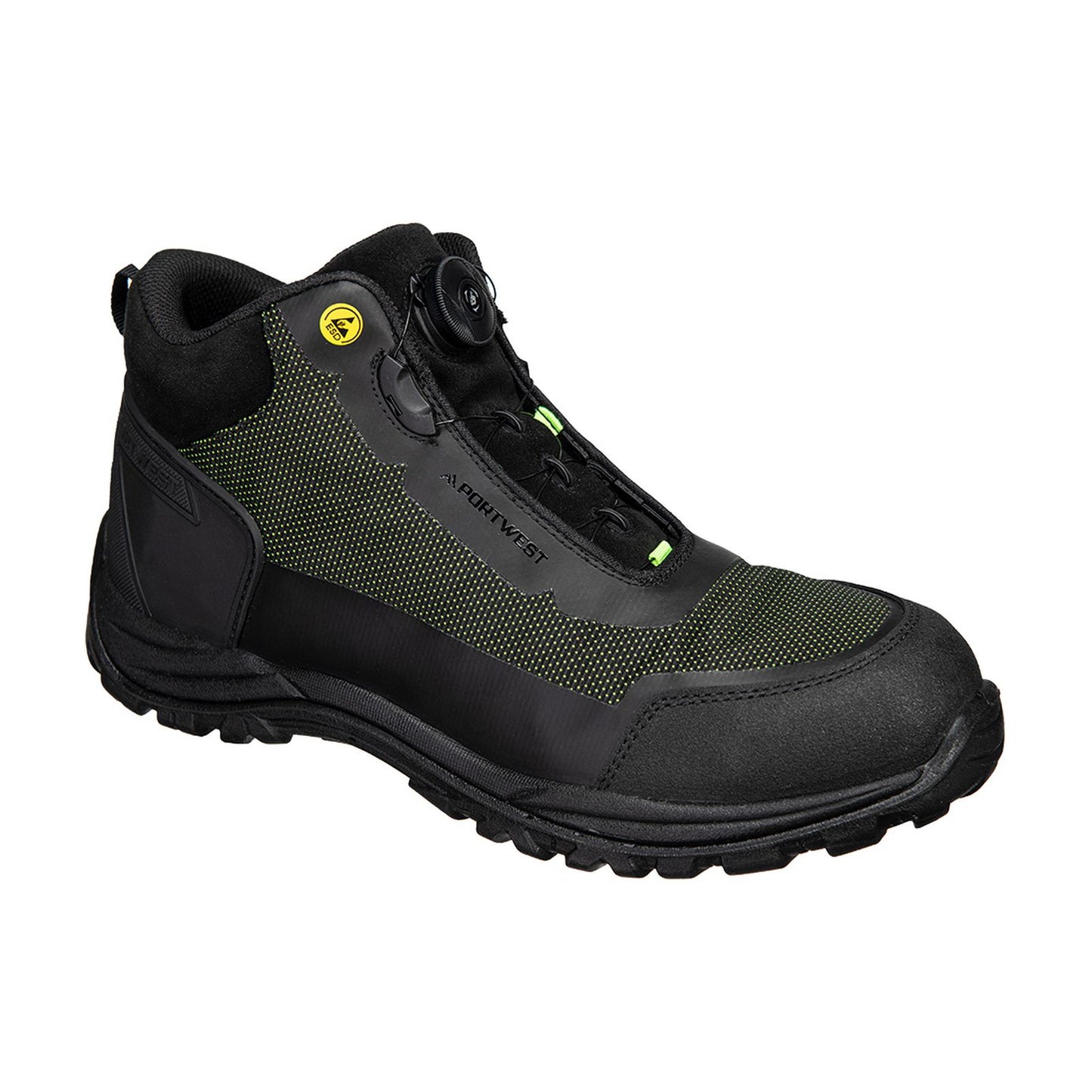 Portwest FX2 Girder Schoenen FE04 Composite Mid S3S ESD SR FO zwart-groen(BG)
