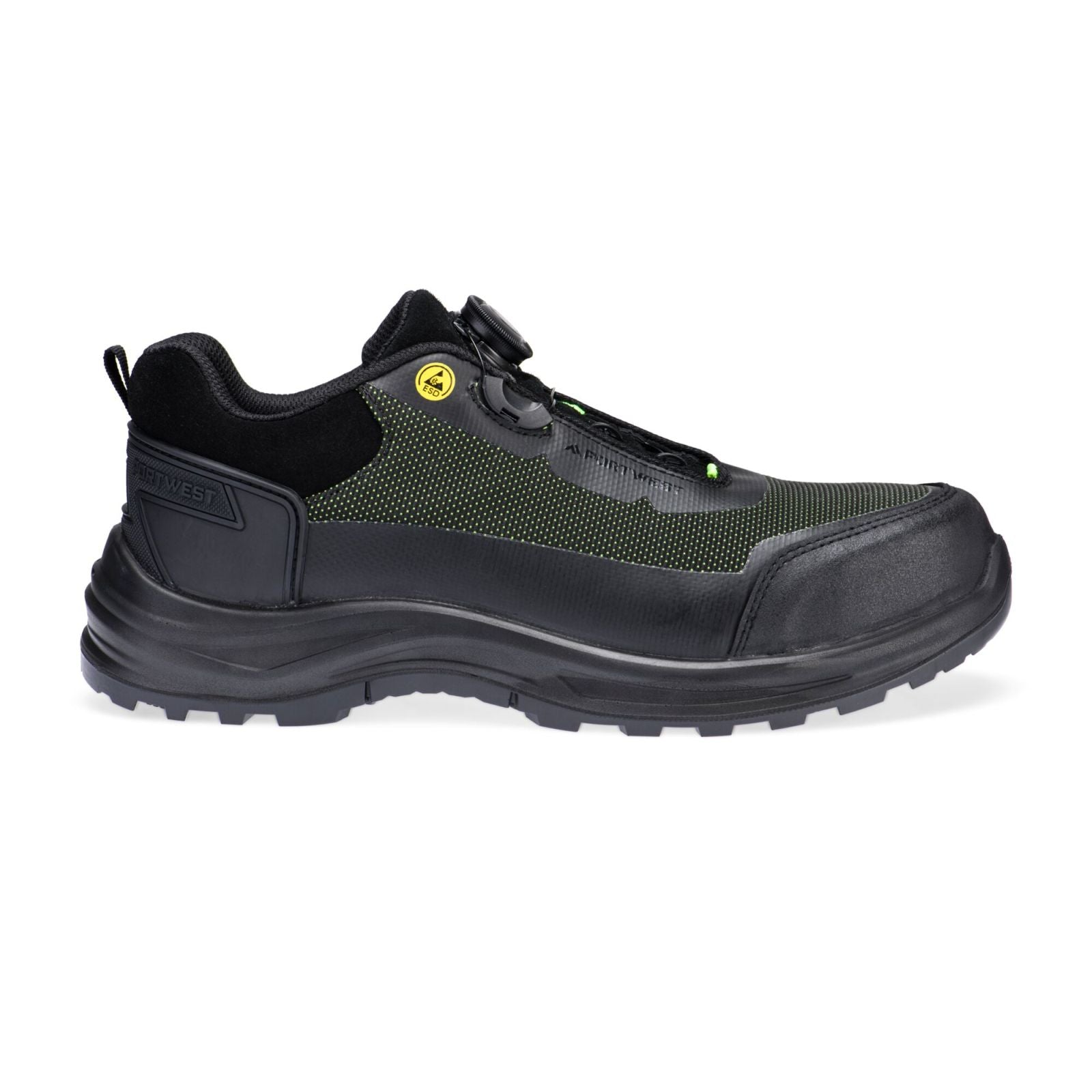 Portwest FX2 Girder Schoenen FE05 Composite Low S3S ESD SR FO zwart-groen(BG)