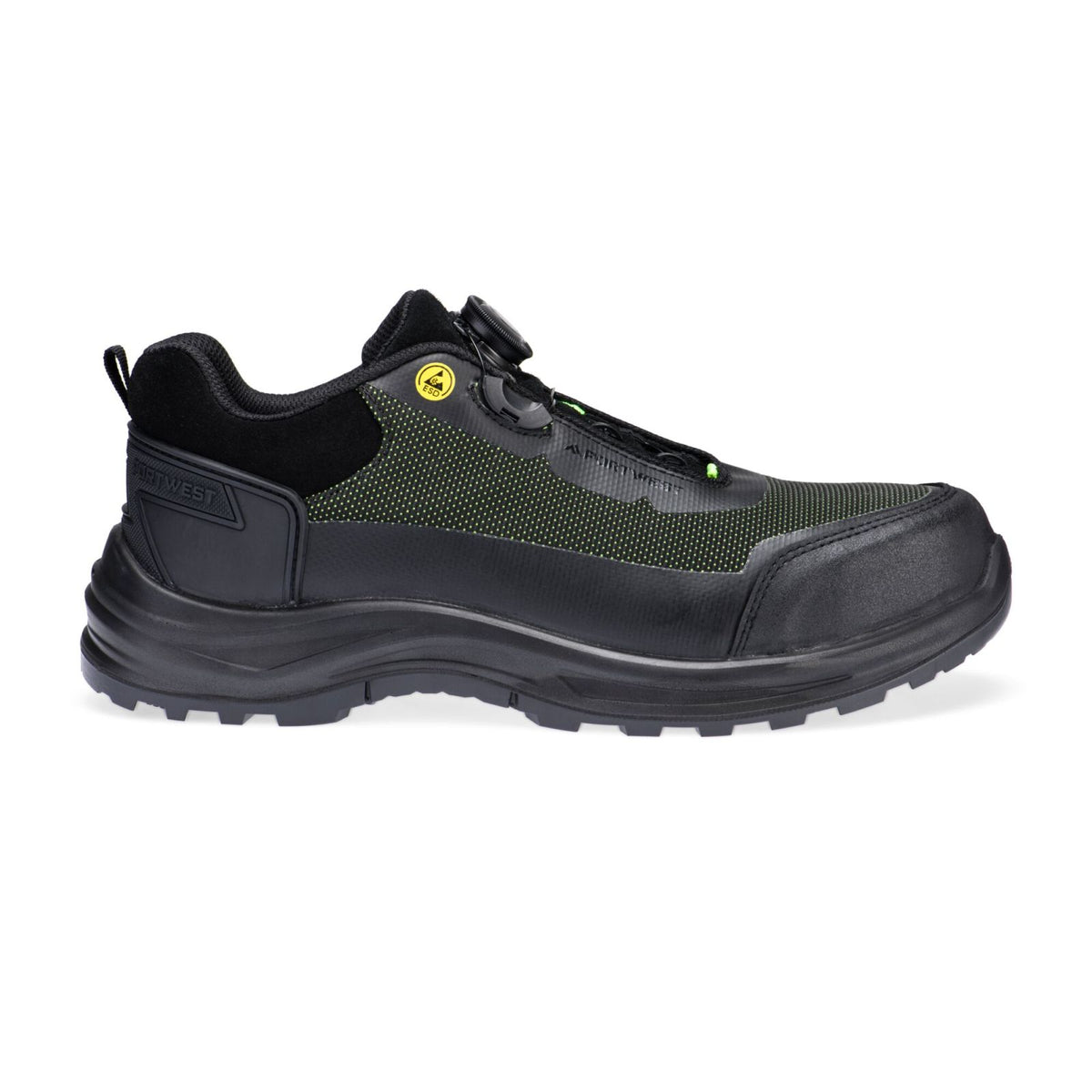 Portwest FX2 Girder Schoenen FE05 Composite Low S3S ESD SR FO zwart-groen(BG)