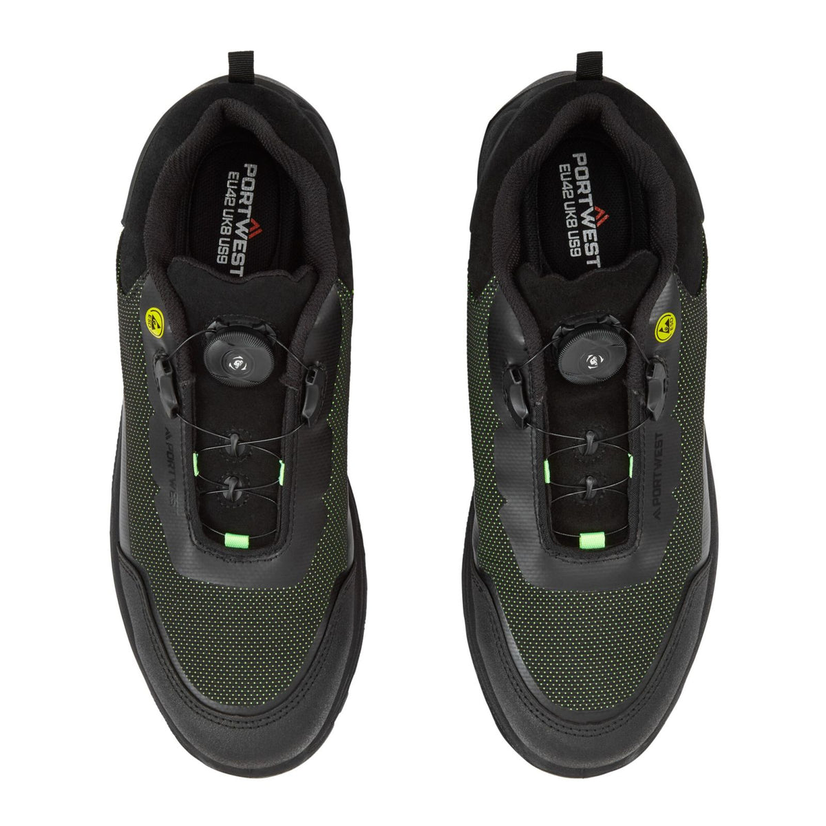 Portwest FX2 Girder Schoenen FE05 Composite Low S3S ESD SR FO zwart-groen(BG)