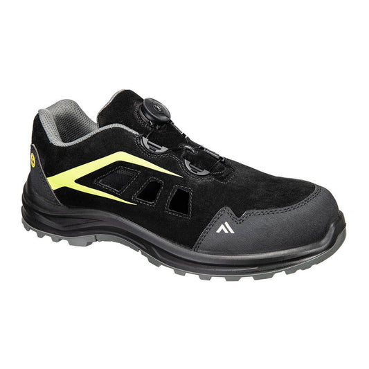 Portwest CompositeLite ESD Voetbescherming Sandaal FE06 Composiet S1 ESD SR FO zwart-groen(BG)