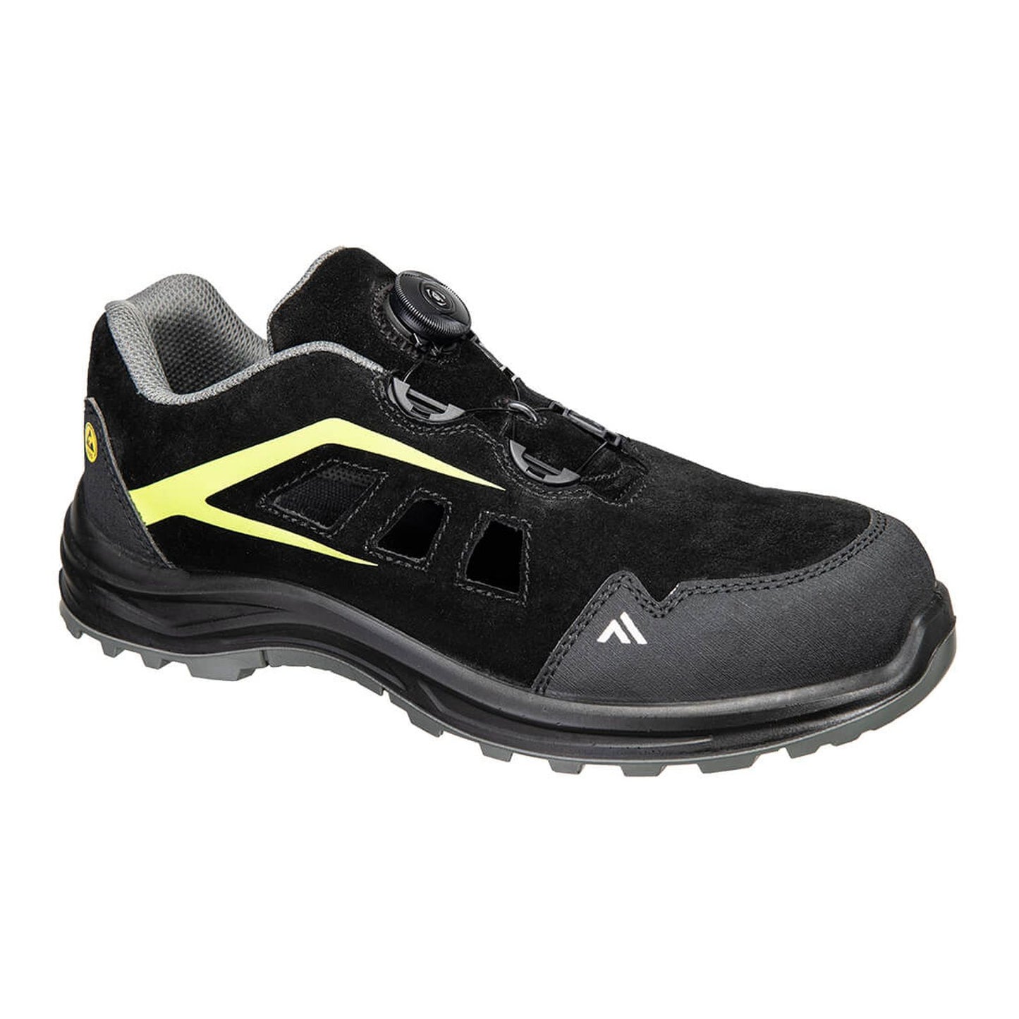 Portwest CompositeLite ESD Voetbescherming Sandaal FE06 Composiet S1 ESD SR FO zwart-groen(BG)