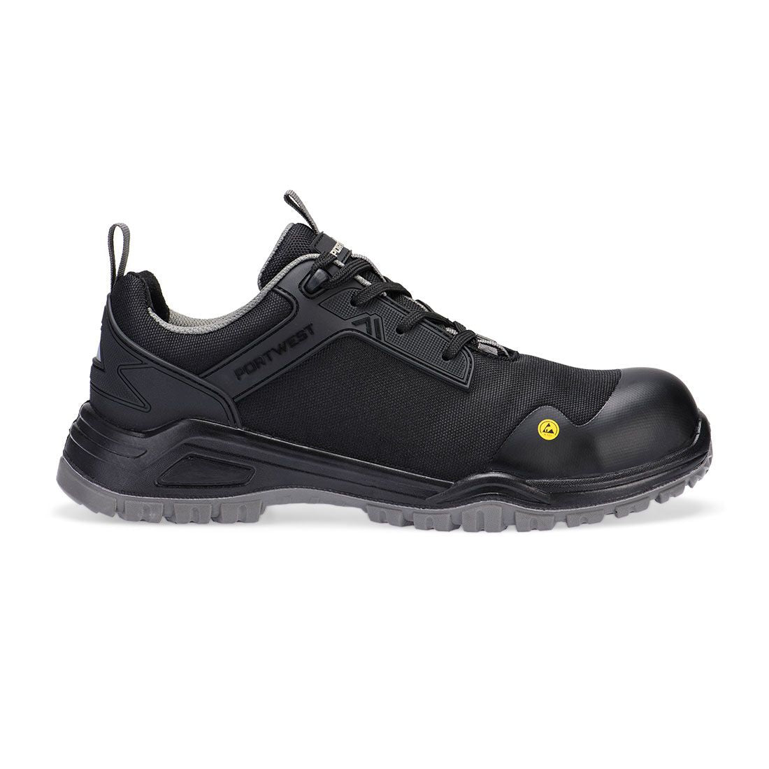 Portwest Composite Lite Voetbescherming Schoen FE11 composiet mesh laag S3S ESD SR FO zwart-grijs(BK)