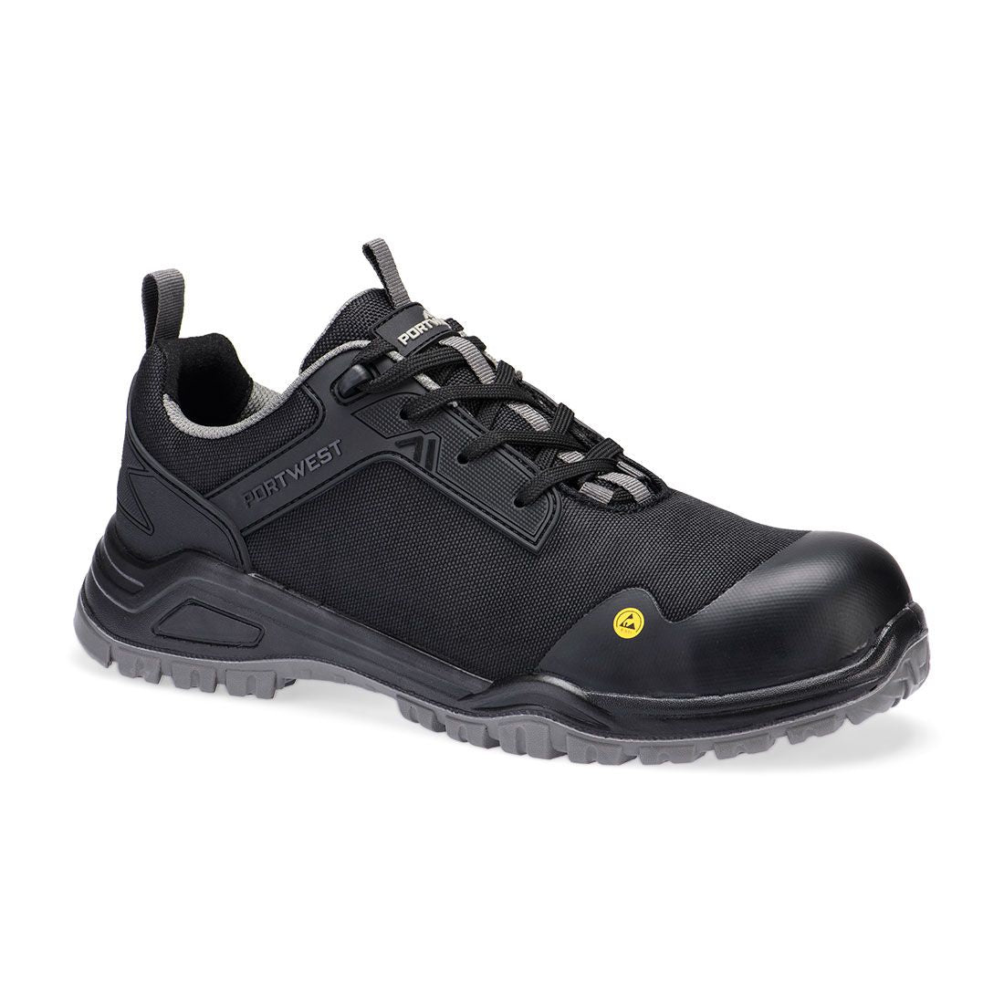 Portwest Composite Lite Voetbescherming Schoen FE11 composiet mesh laag S3S ESD SR FO zwart-grijs(BK)