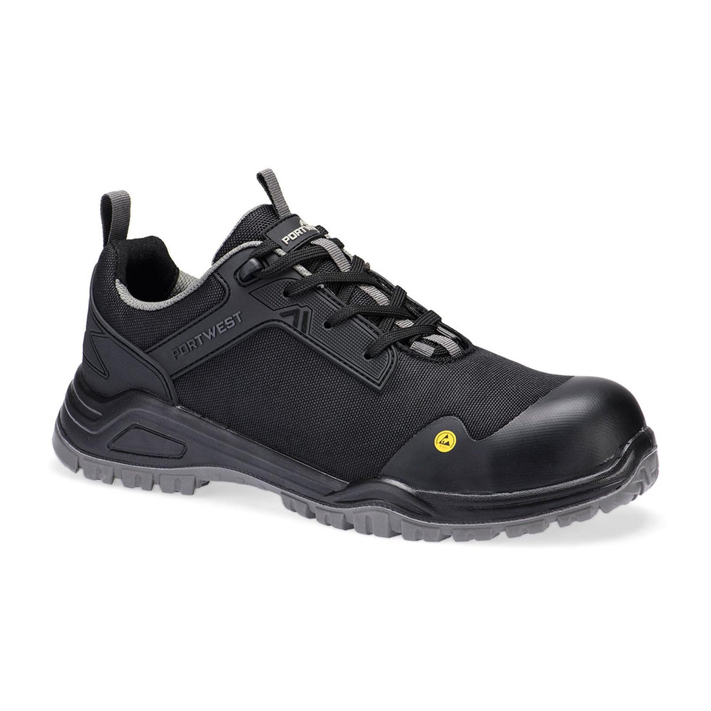 Portwest Composite Lite Voetbescherming Schoen FE11 composiet mesh laag S3S ESD SR FO zwart-grijs(BK)
