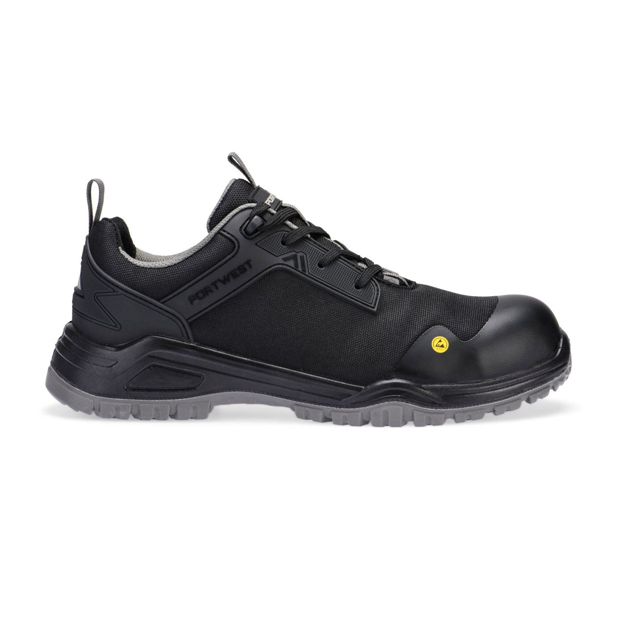 Portwest Composite Lite Voetbescherming Schoen FE11 composiet mesh laag S3S ESD SR FO zwart-grijs(BK)