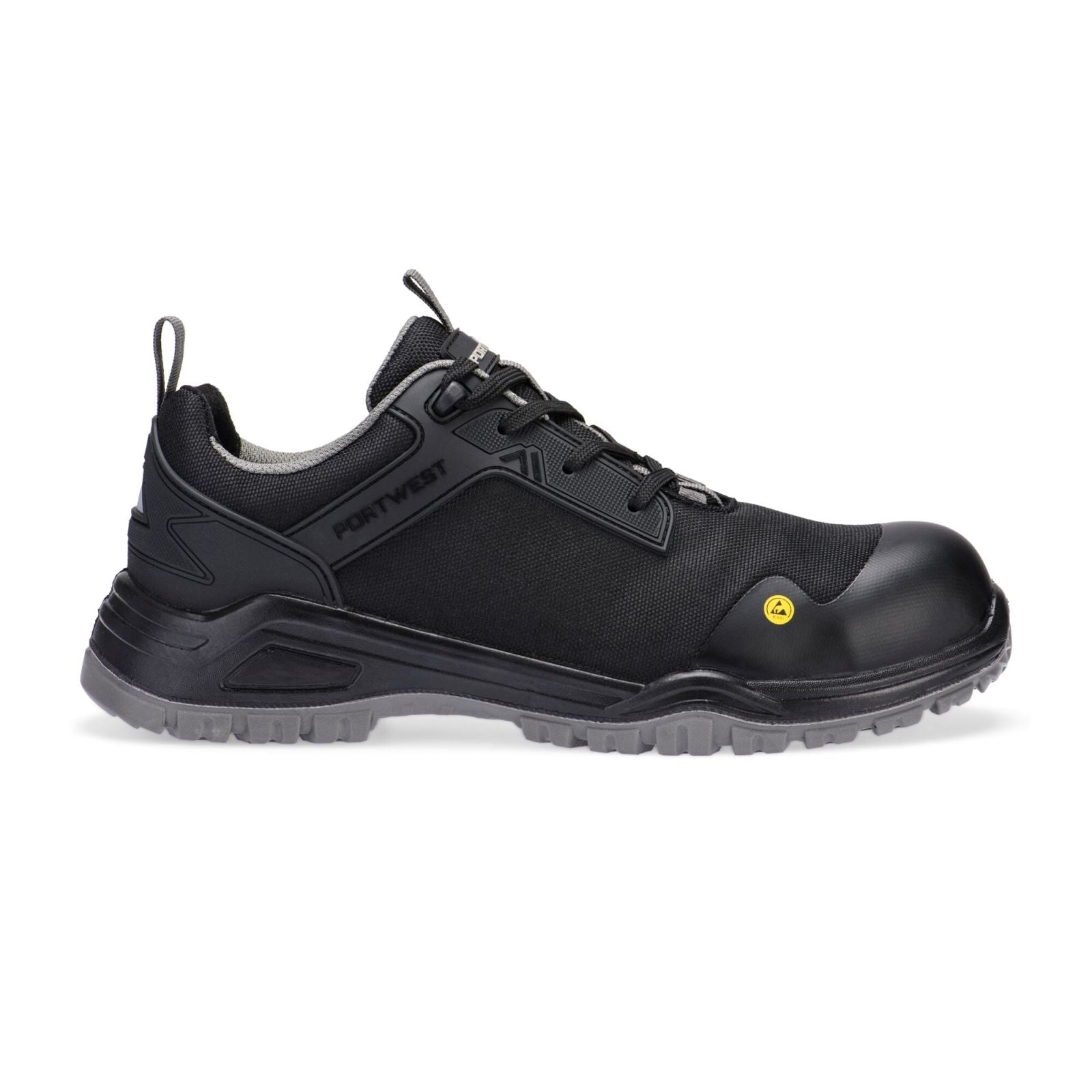 Portwest Composite Lite Voetbescherming Schoen FE11 composiet mesh laag S3S ESD SR FO zwart-grijs(BK)
